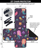 beautiful mermaid Fish jellyfish algae other marine world Chair Cover Protector