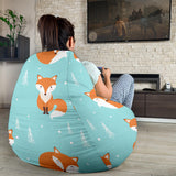 Fox Pattern Blue B Ackground Bean Bag Cover