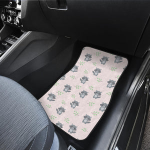 Cute Raccoons Leaves Pattern Front Car Mats