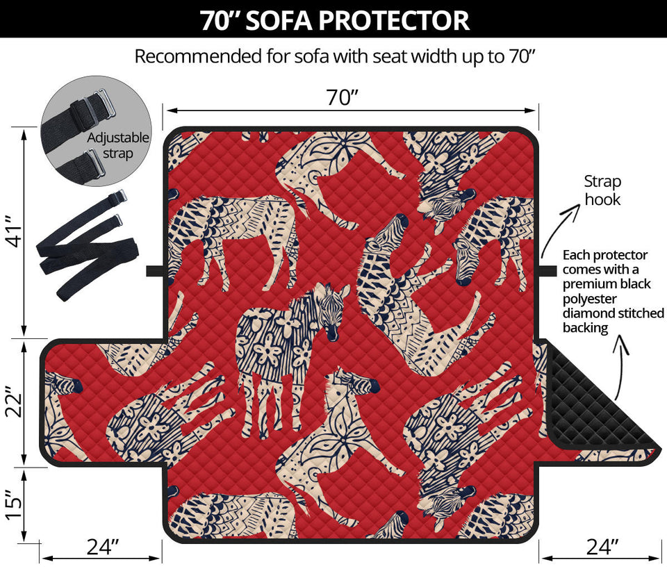 Zebra abstract red background Sofa Cover Protector