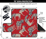 Zebra abstract red background Sofa Cover Protector