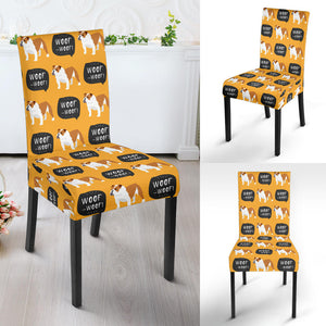 English Bulldog Pattern Print Design 04 Dining Chair Slipcover