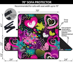 heart dot wave star creative design pattern Sofa Cover Protector