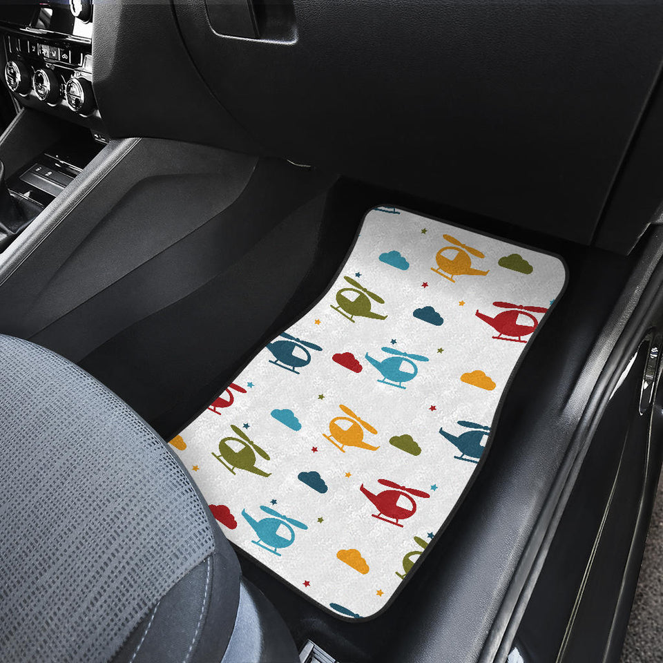 Colorful Helicopter Pattern Front Car Mats