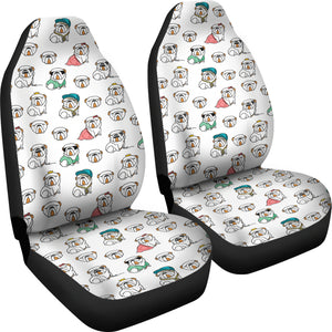 English Bulldog Pattern Print Design 03 Universal Fit Car Seat Covers