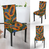 Colorful Papaya Tropical Leaves Dining Chair Slipcover