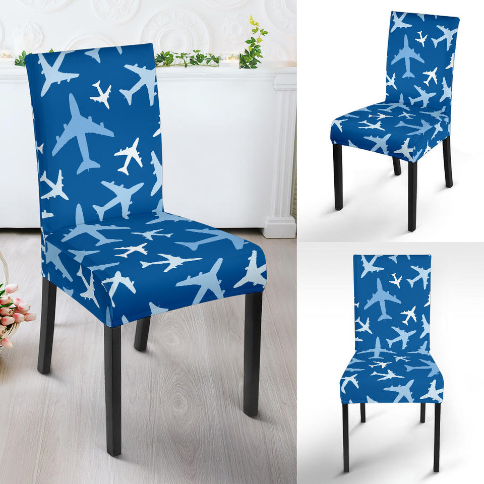 Airplane Pattern In The Sky Dining Chair Slipcover