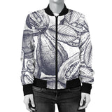 Guava Tropical Hand Drawn Pattern Women'S Bomber Jacket