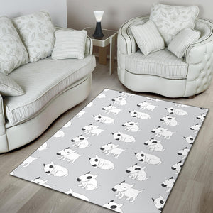 Bull Terrier Pattern Print Design 01 Area Rug