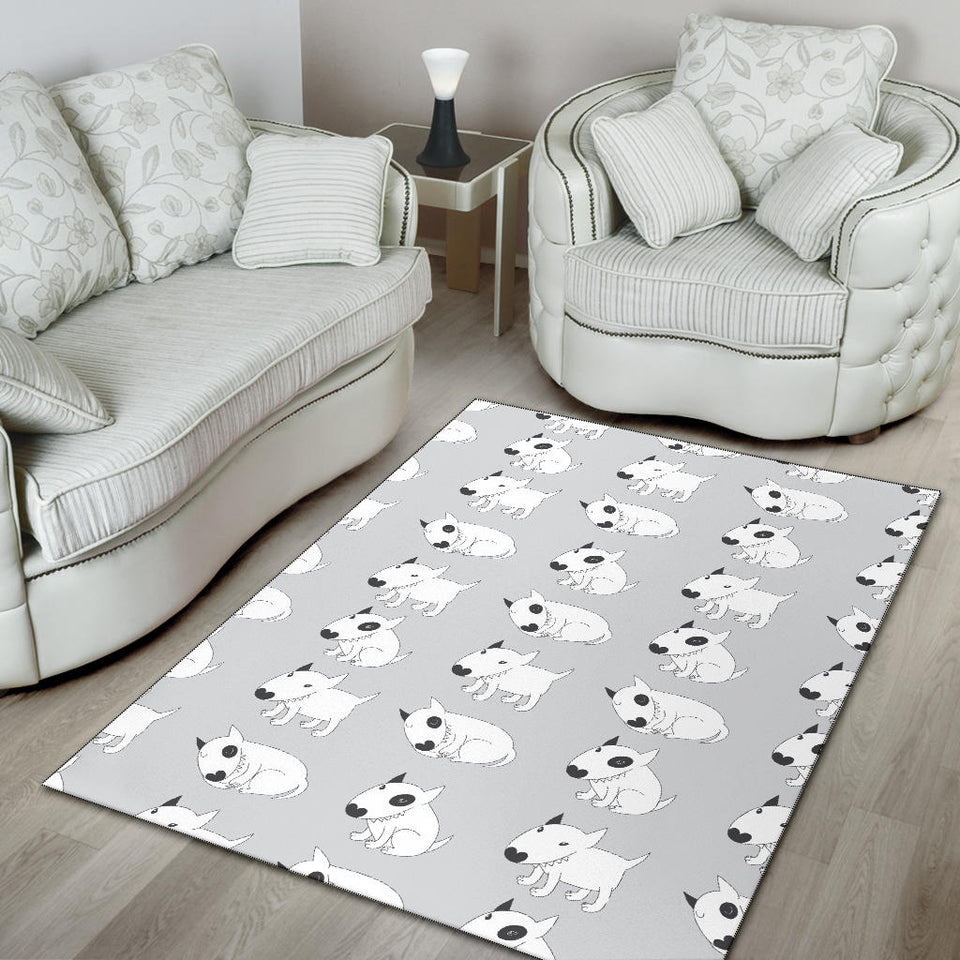 Bull Terrier Pattern Print Design 01 Area Rug