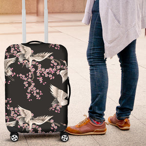 Japanese Crane Pink Sakura Pattern Luggage Covers