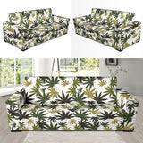 Canabis Marijuana Weed Pattern Print Design 05 Sofa Slipcover