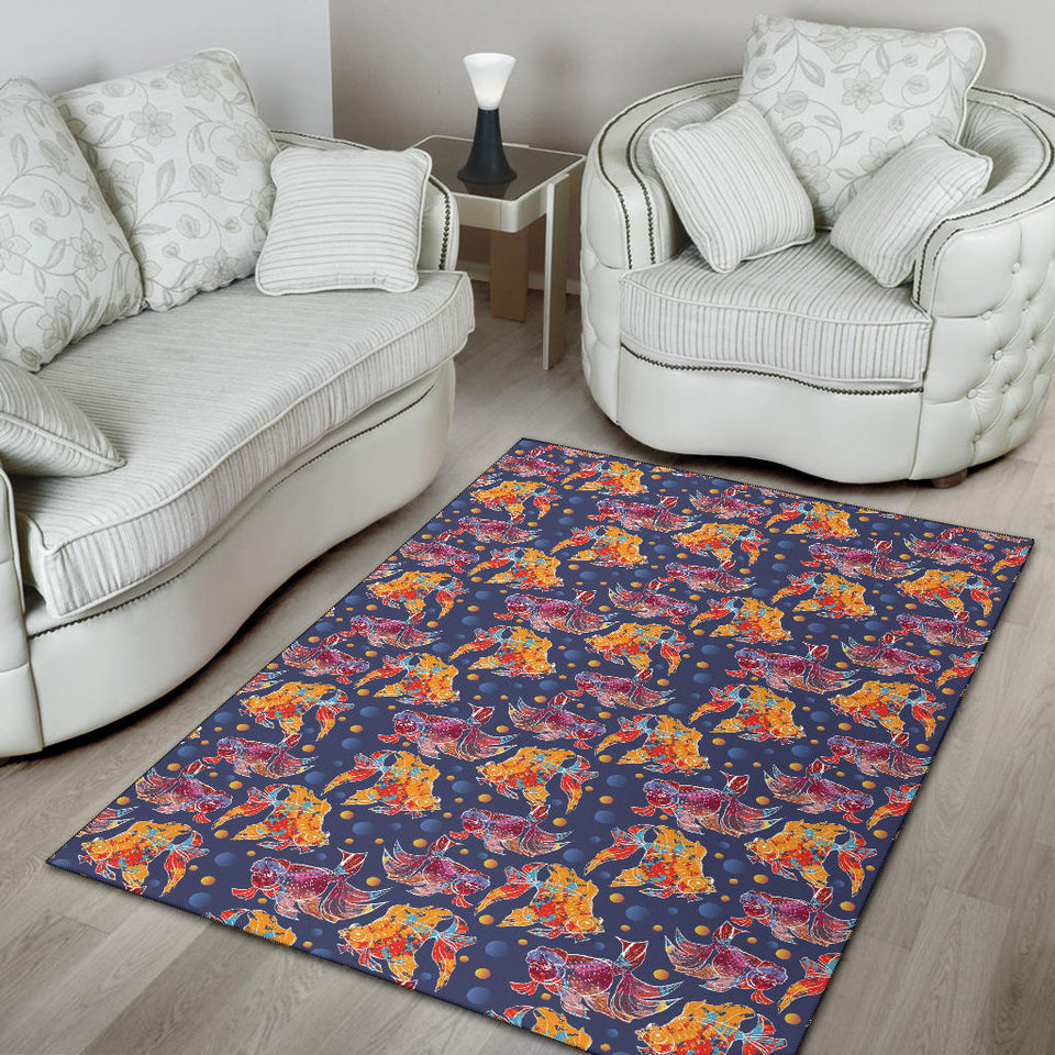 Goldfish Pattern Print Design 05 Area Rug