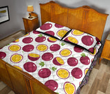 Passion fruit design pattern Quilt Bed Set