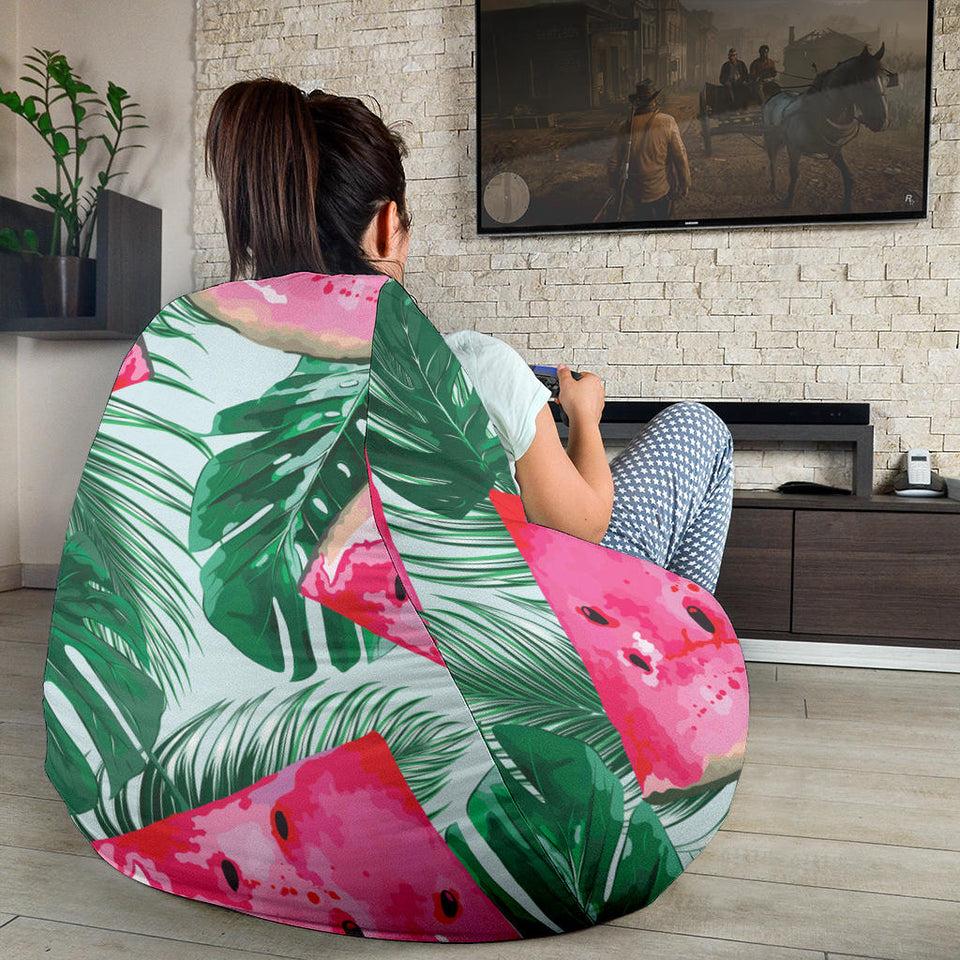 Watermelons Tropical Palm Leaves Pattern Bean Bag Cover