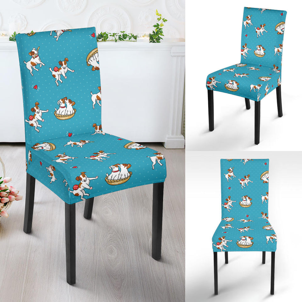 Jack Russel Pattern Print Design 03 Dining Chair Slipcover