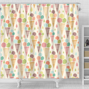 Ice Cream Cone Pattern Shower Curtain Fulfilled In US