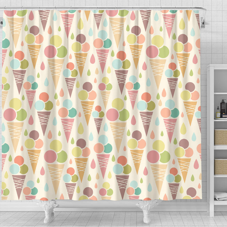 Ice Cream Cone Pattern Shower Curtain Fulfilled In US