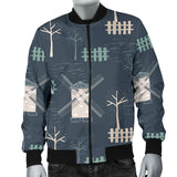 Windmill Tree Pattern Men'S Bomber Jacket