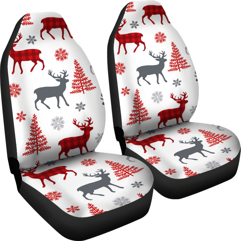 Deer Tree Snowflakes Chrismas Pattern Universal Fit Car Seat Covers