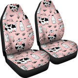 Cows Milk Product Pink Background Universal Fit Car Seat Covers