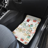 Bicycle Pattern Print Design 05 Front and Back Car Mats