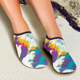 Colorful Crow Illustration Pattern Aqua Shoes