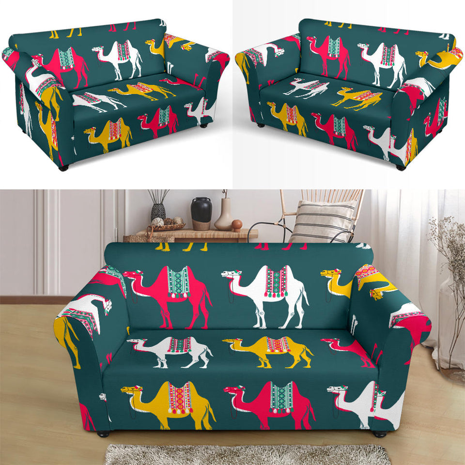 Camel Pattern Loveseat Couch Slipcover