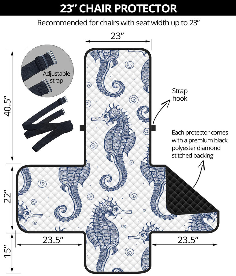 Seahorse pattern background Chair Cover Protector