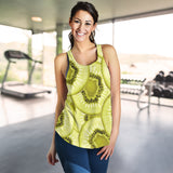 Sliced kiwi pattern Women Racerback Tank Top