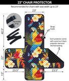 Colorful parrot flower pattern Chair Cover Protector