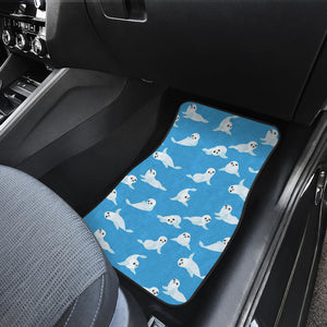 Cute Sea Lion Seal Pattern Background Front Car Mats