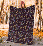 Hummingbird Pattern Print Design 04 Premium Blanket