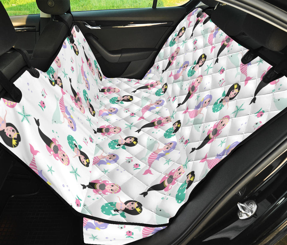 Cute Mermaid Dolphin Fish Starfish Pattern Dog Car Seat Covers