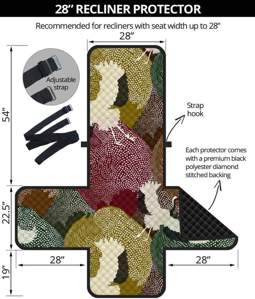 Japanese cranes flying forest dot pattern Recliner Cover Protector