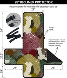 Japanese cranes flying forest dot pattern Recliner Cover Protector