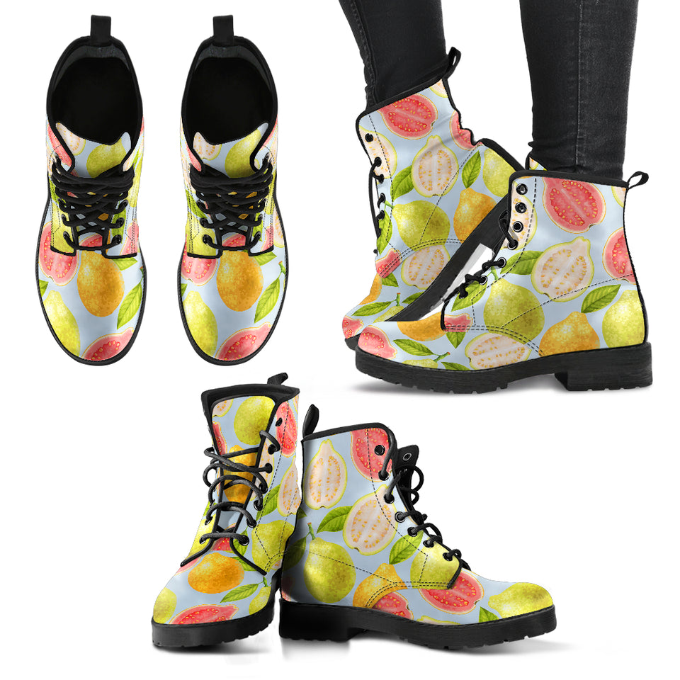 Guava Design Pattern Leather Boots