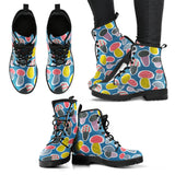 Colorful Mushroom Design Pattern Leather Boots