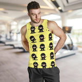 Cute ninja yellow background Men Tank Top