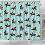 Horses Running Horses Rider Pattern Shower Curtain Fulfilled In US