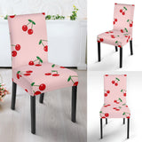 Cherry Pattern Pink Background Dining Chair Slipcover