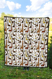 Giraffe Pattern Print Design 05 Premium Quilt