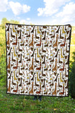 Giraffe Pattern Print Design 05 Premium Quilt