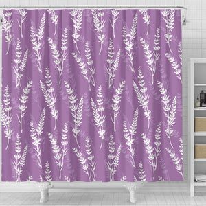 Lavender Flowers Purple Pattern Shower Curtain Fulfilled In US