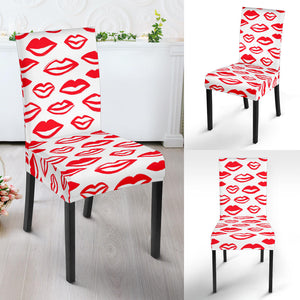 Lips Pattern Print Design 05 Dining Chair Slipcover