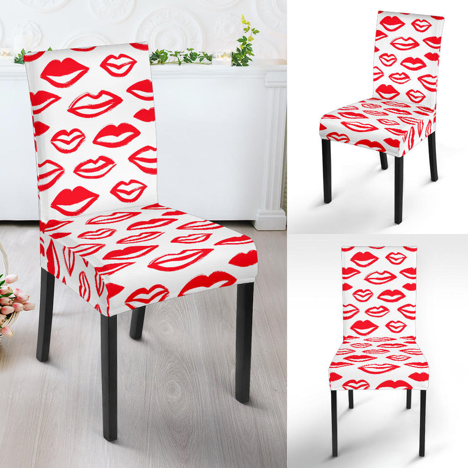 Lips Pattern Print Design 05 Dining Chair Slipcover