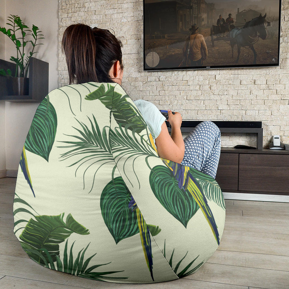 Beautiful Parrot Palm Leaves Pattern Bean Bag Cover
