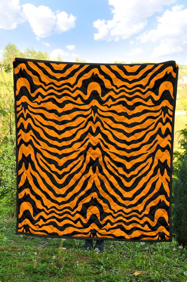 Bengal Tigers Skin Print Pattern Premium Quilt