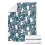 Cute Rabbit Pattern Premium Blanket