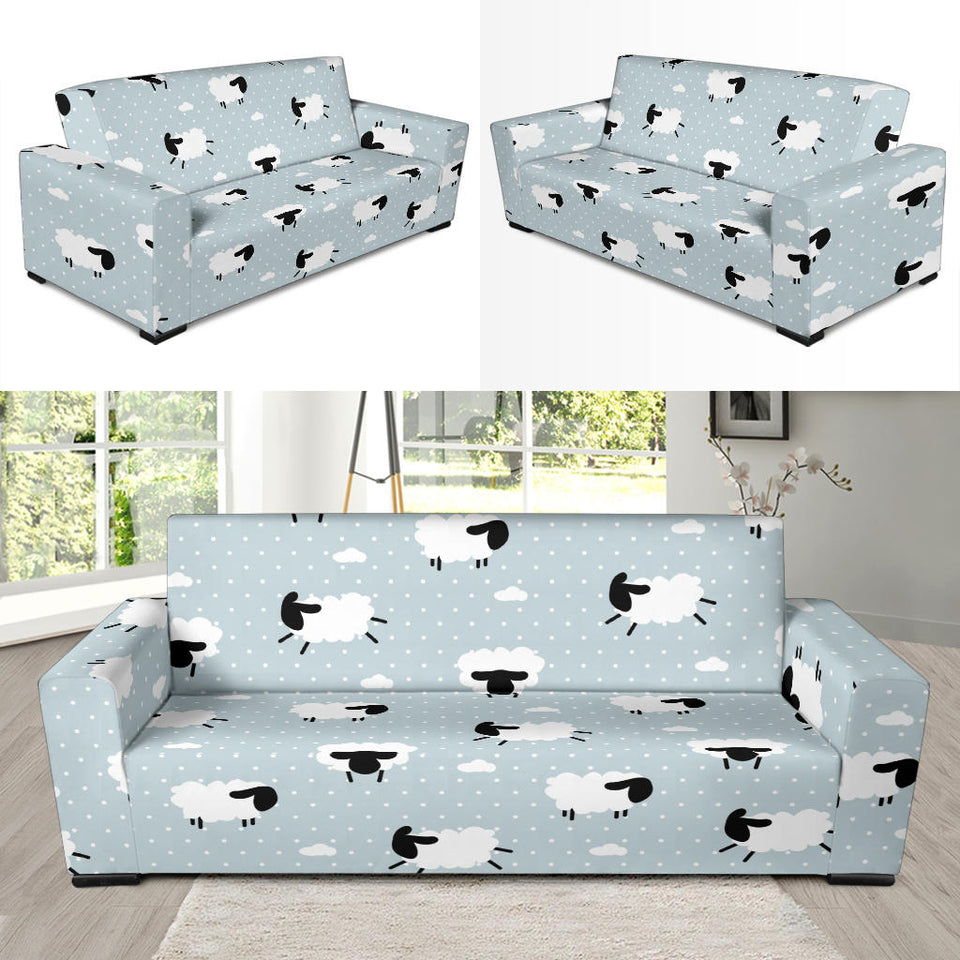 Sheep Polka Dot Cloud Pattern Sofa Slipcover